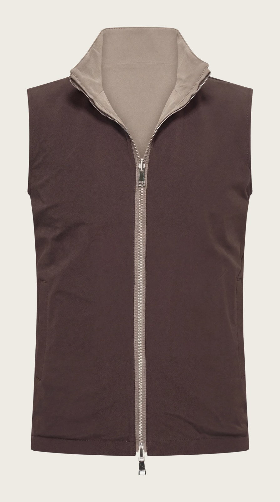 VESTE SANS MANCHE RÉVERSIBLE CAFÉ ET DÉSERT Selvé Paris