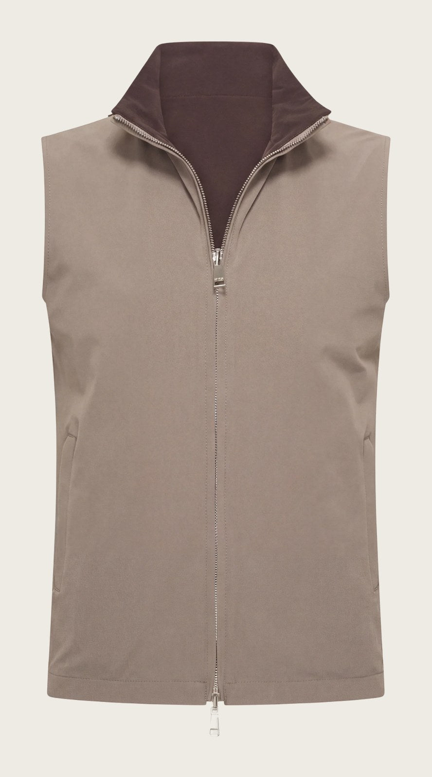 VESTE SANS MANCHE RÉVERSIBLE CAFÉ ET DÉSERT Selvé Paris