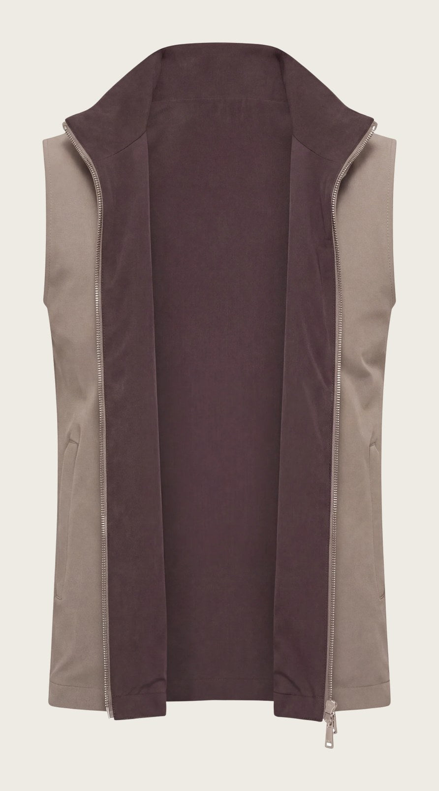 VESTE SANS MANCHE RÉVERSIBLE CAFÉ ET DÉSERT Selvé Paris