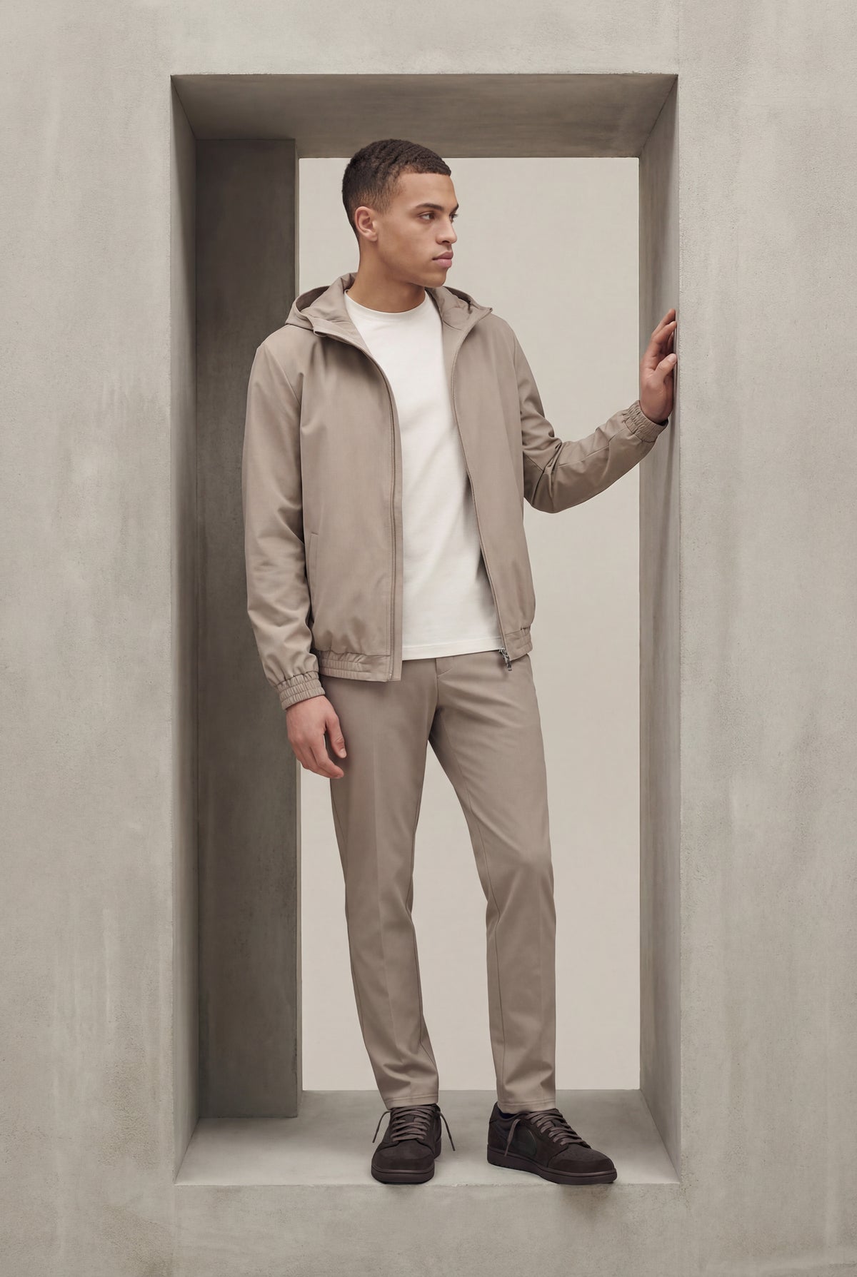 VESTE SELVÉ À CAPUCHE TAUPE DÉSERT Selvé Paris
