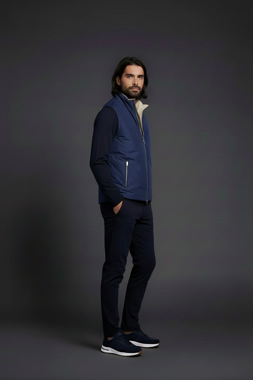 VESTE SANS MANCHE PURE BLEU MINUIT Selvé Paris