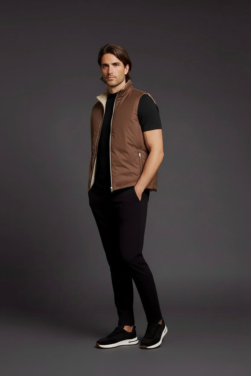 VESTE SANS MANCHE PURE TERRE DE NUIT Selvé Paris