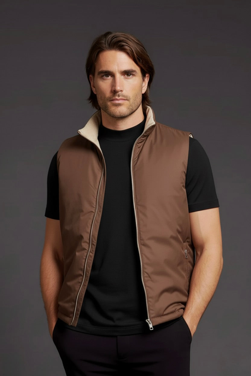 VESTE SANS MANCHE PURE TERRE DE NUIT Selvé Paris