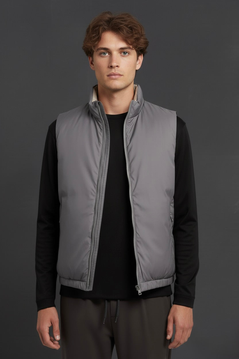 VESTE SANS MANCHE PURE GRIS CENDRÉ Selvé Paris