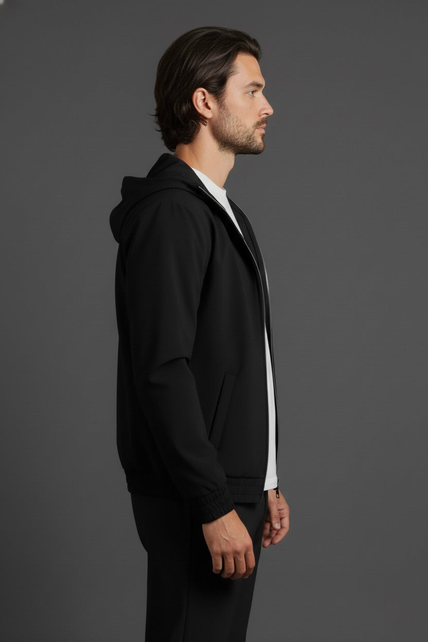 VESTE SIGNATURE À CAPUCHE NOIR Selvé Paris