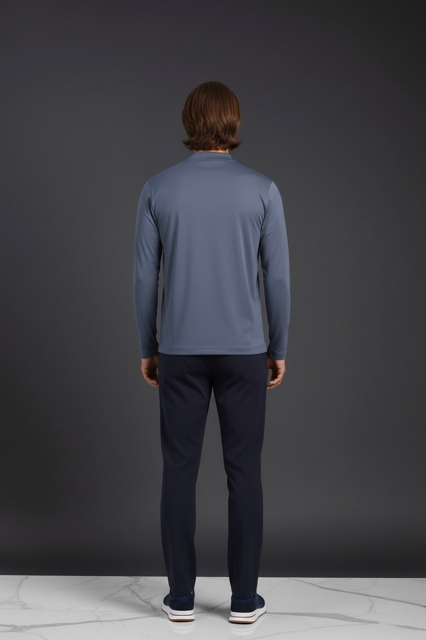 T-SHIRT ESSENTIEL BLEU MINÉRAL MANCHES LONGUES Selvé Paris