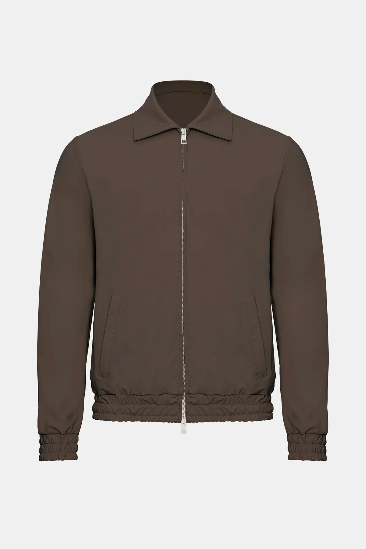 VESTE SIGNATURE À COL ZIPPÉ MARRON Selvé Paris