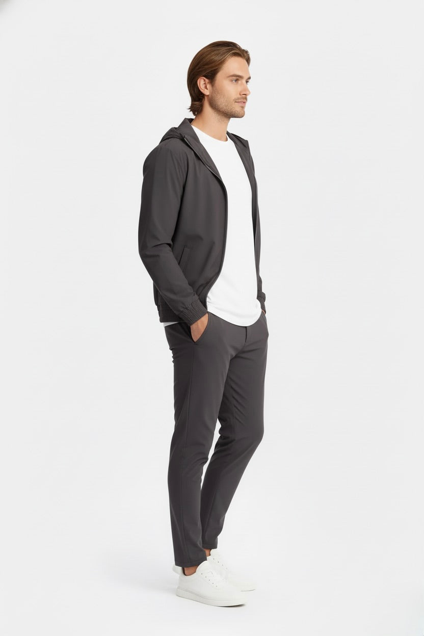 ENSEMBLE SIGNATURE À CAPUCHE GRIS PROFOND - Selvé Paris