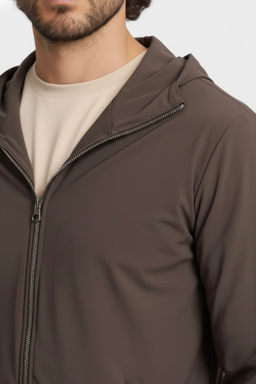 VESTE SIGNATURE À CAPUCHE MARRON Selvé Paris