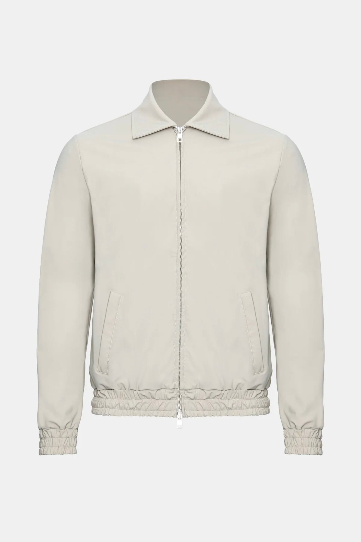VESTE SIGNATURE À COL ZIPPÉ BEIGE IVOIRE Selvé Paris