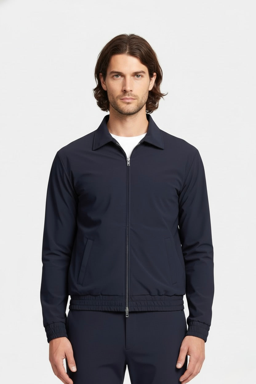 VESTE SIGNATURE À COL ZIPPÉ BLEU NUIT Selvé Paris