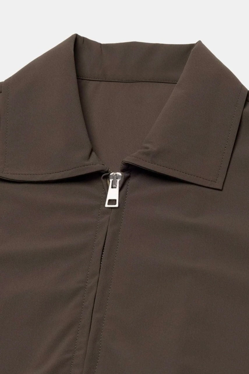 VESTE SIGNATURE À COL ZIPPÉ MARRON Selvé Paris