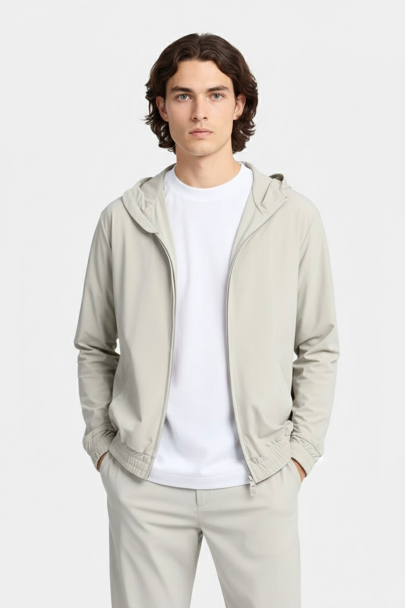 VESTE SIGNATURE À CAPUCHE BEIGE IVOIRE Selvé Paris
