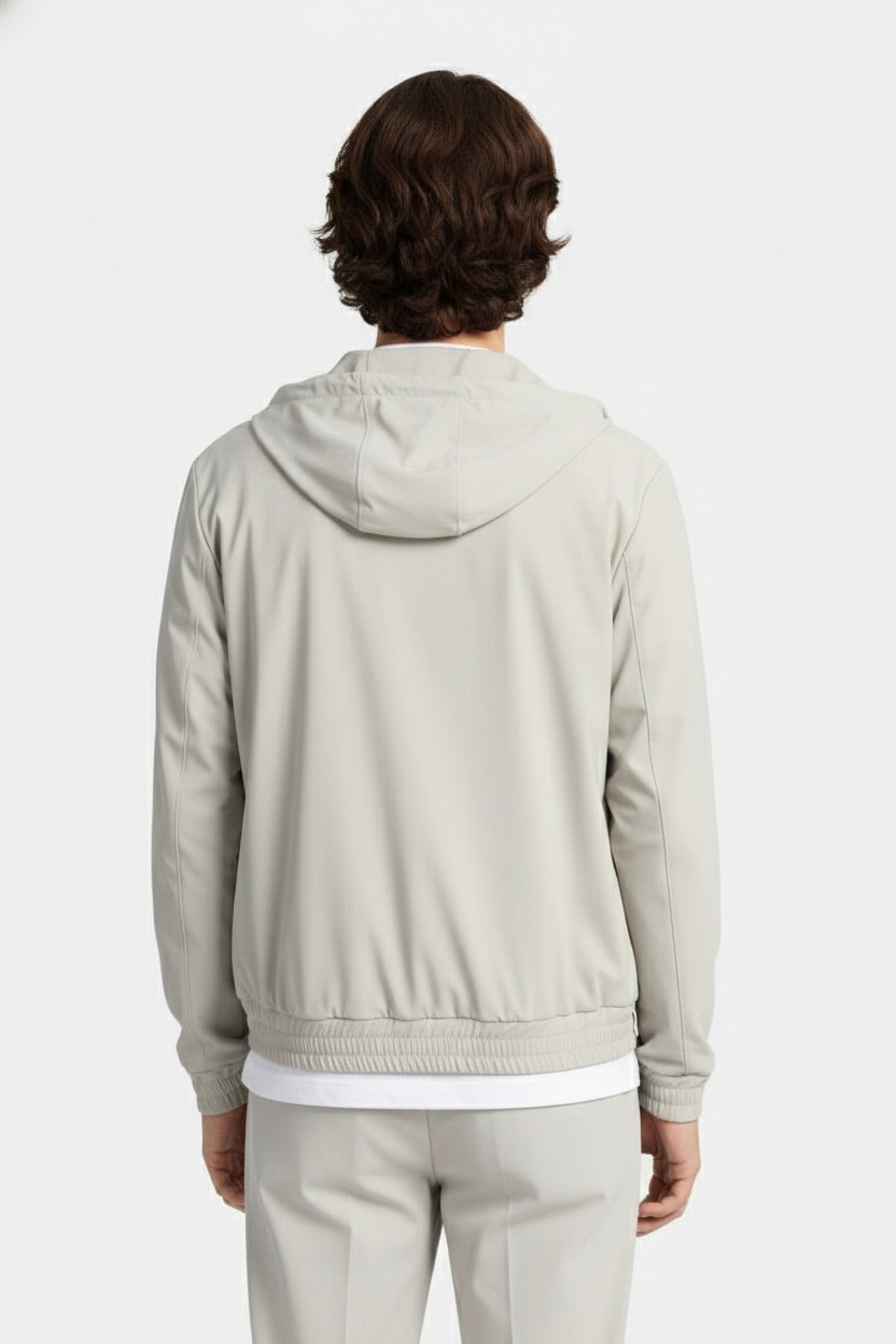 VESTE SIGNATURE À CAPUCHE BEIGE IVOIRE Selvé Paris