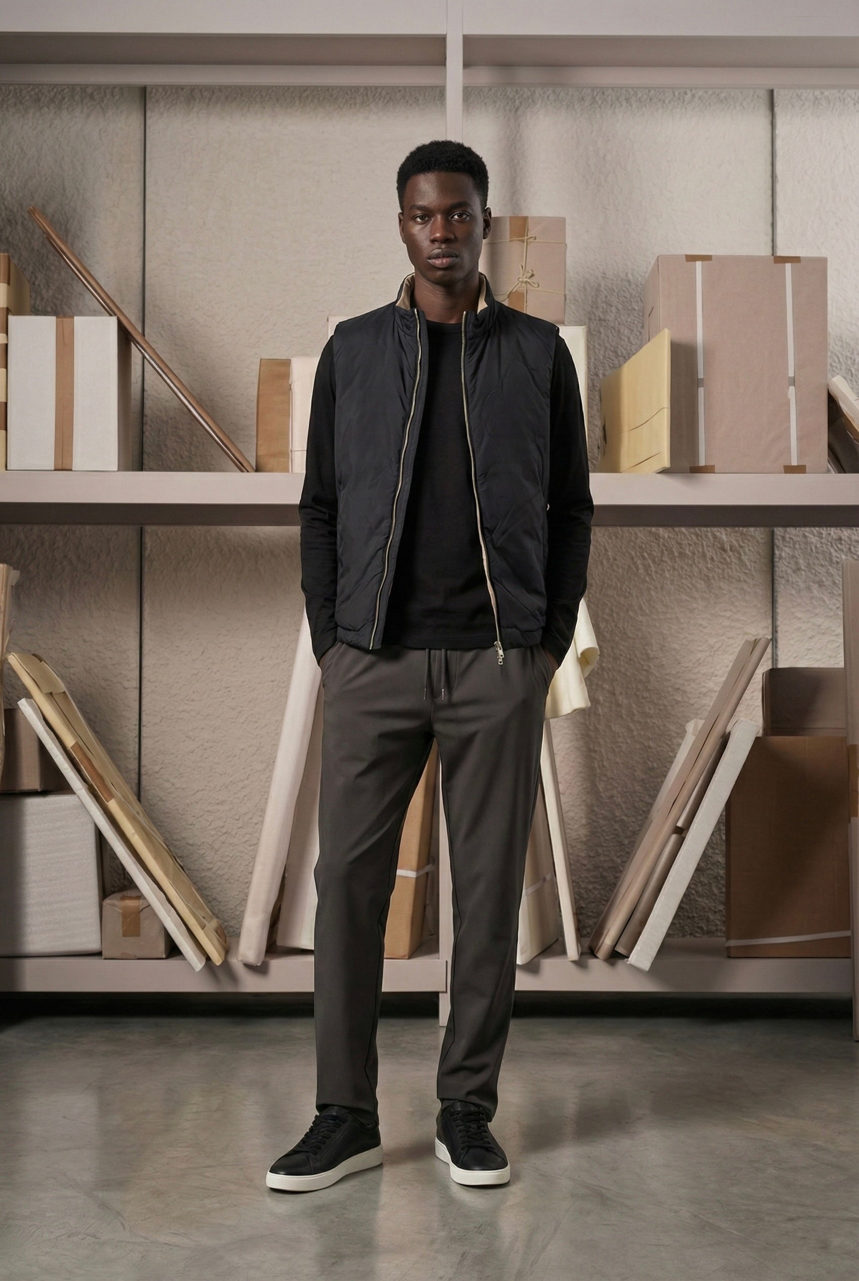 VESTE SANS MANCHE PURE NOIR NUIT Selvé Paris