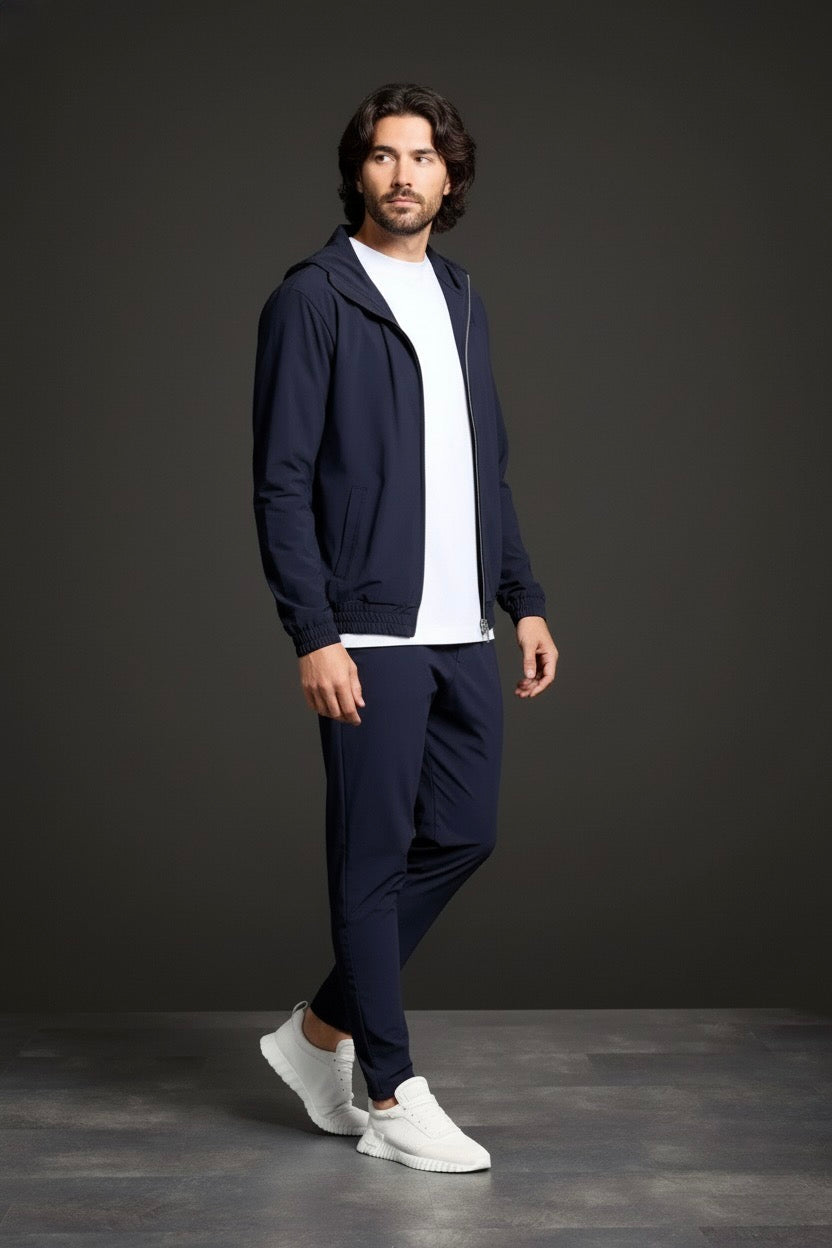 ENSEMBLE SIGNATURE À CAPUCHE BLEU NUIT - Selvé Paris