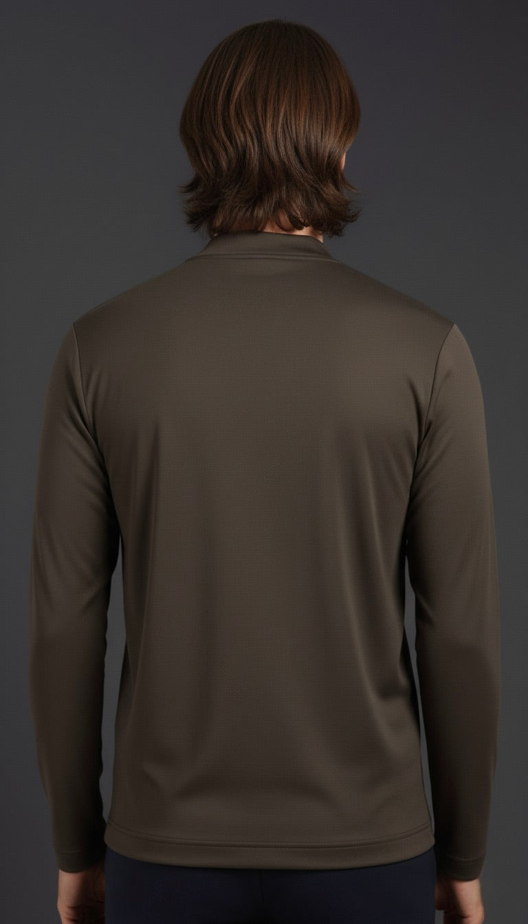 T-SHIRT ESSENTIEL MARRON FROID MANCHES LONGUES Selvé Paris