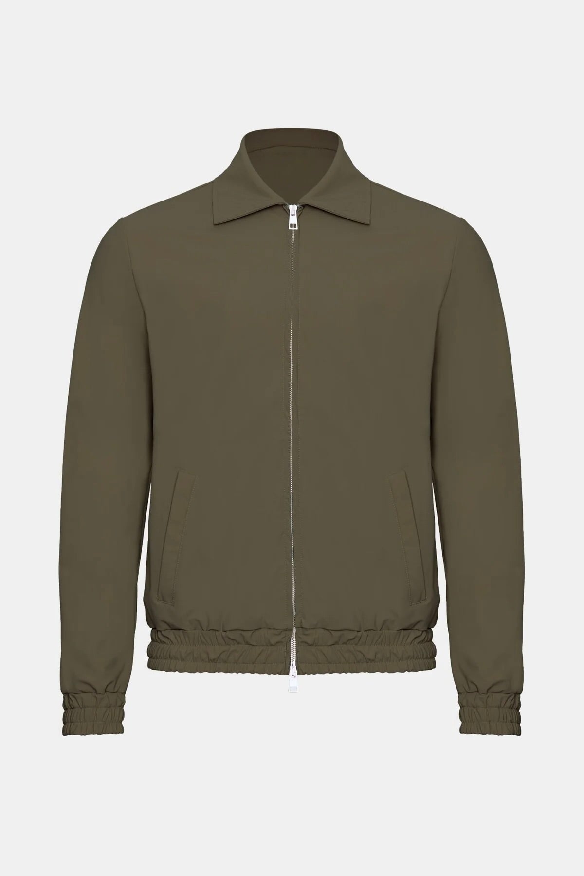 VESTE SIGNATURE À COL ZIPPÉ VERT PROFOND Selvé Paris