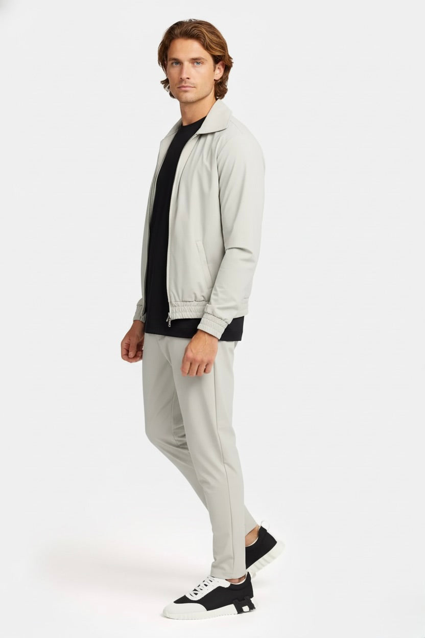 VESTE SIGNATURE À COL ZIPPÉ BEIGE IVOIRE Selvé Paris