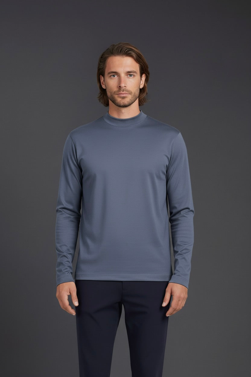 T-SHIRT ESSENTIEL BLEU MINÉRAL MANCHES LONGUES Selvé Paris