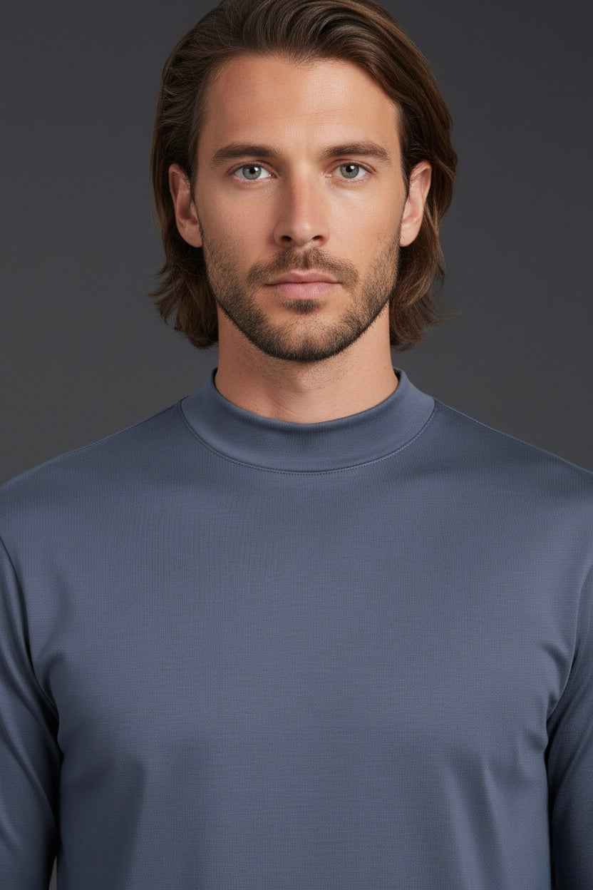 T-SHIRT ESSENTIEL BLEU MINÉRAL MANCHES LONGUES Selvé Paris