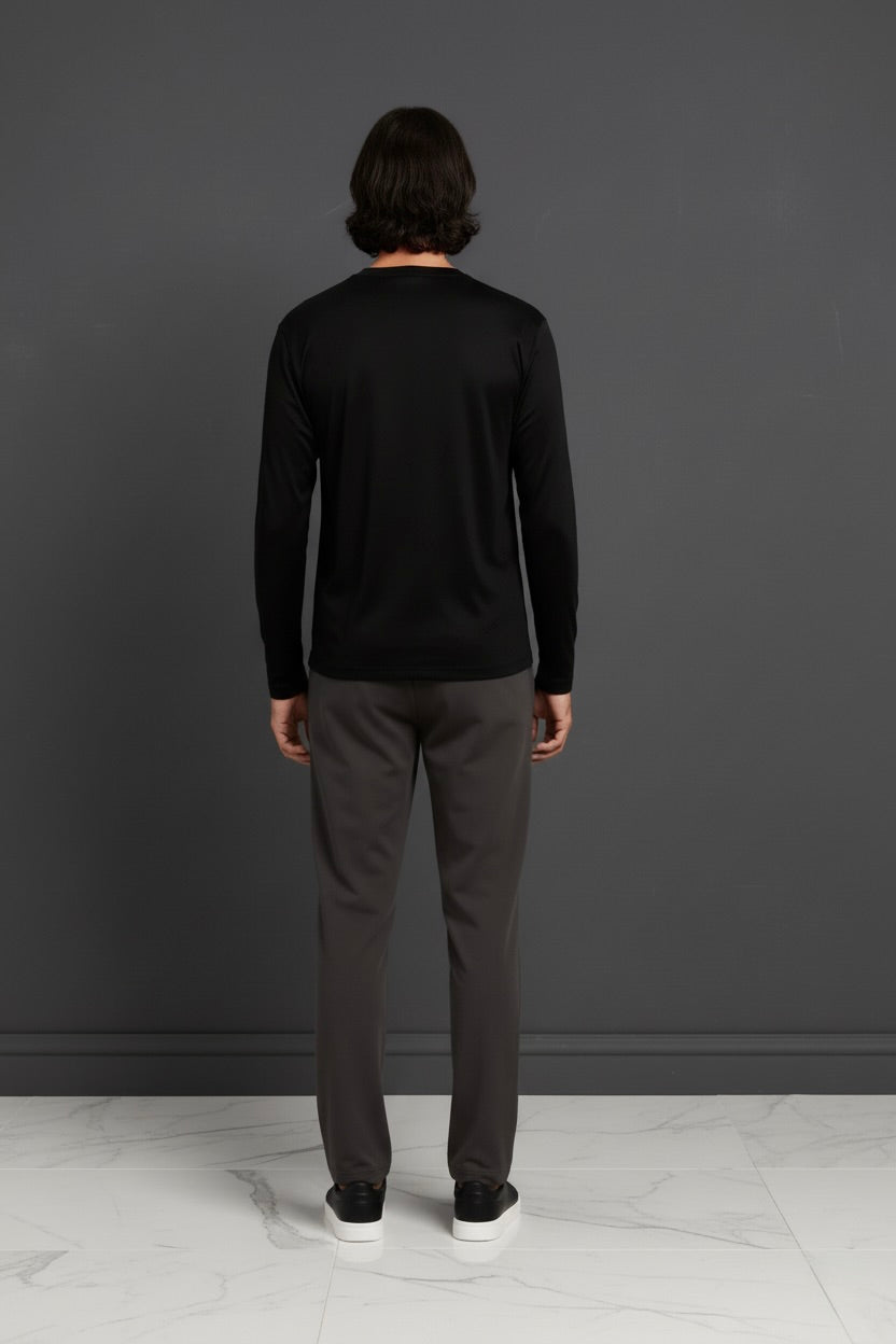 T-SHIRT ESSENTIEL NOIR MANCHES LONGUES Selvé Paris