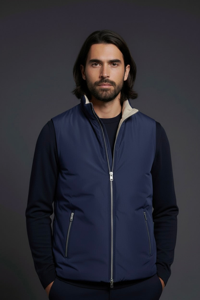 VESTE SANS MANCHE PURE BLEU MINUIT Selvé Paris