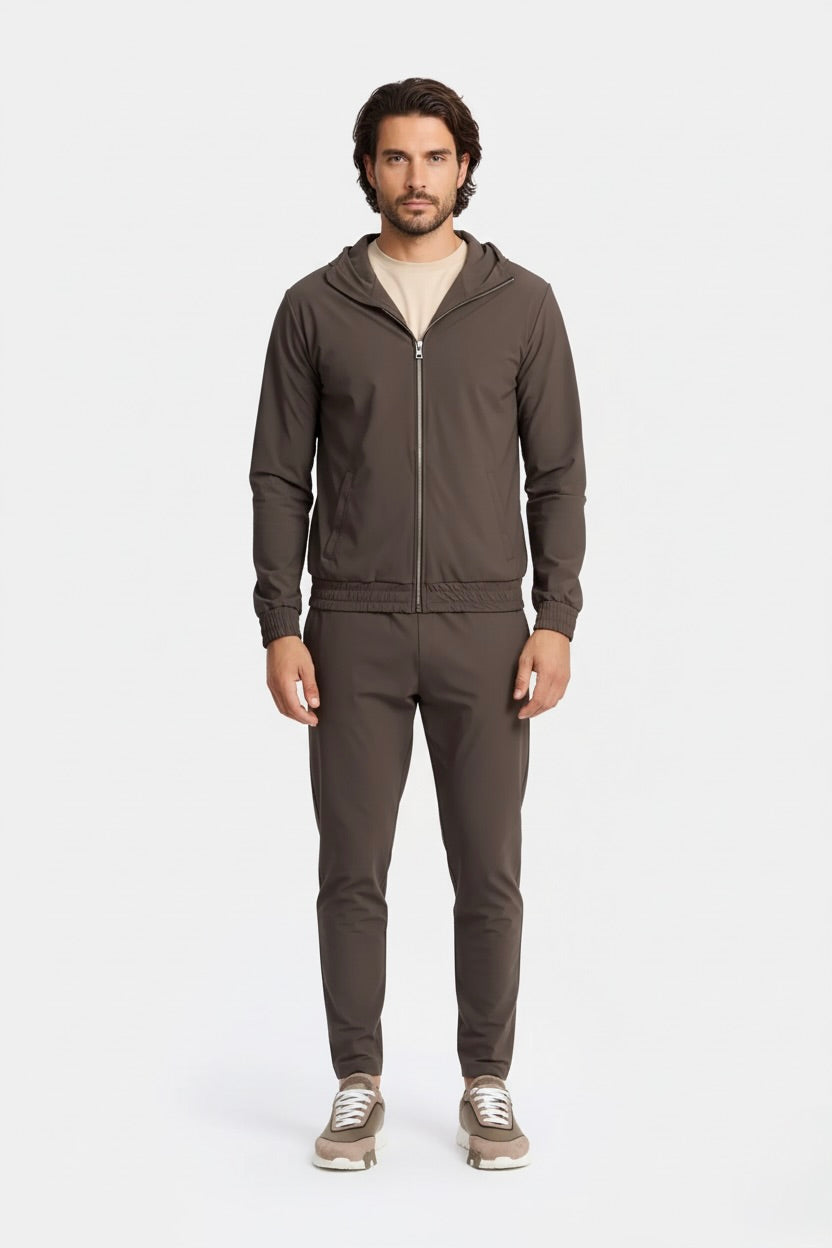 VESTE SIGNATURE À CAPUCHE MARRON Selvé Paris