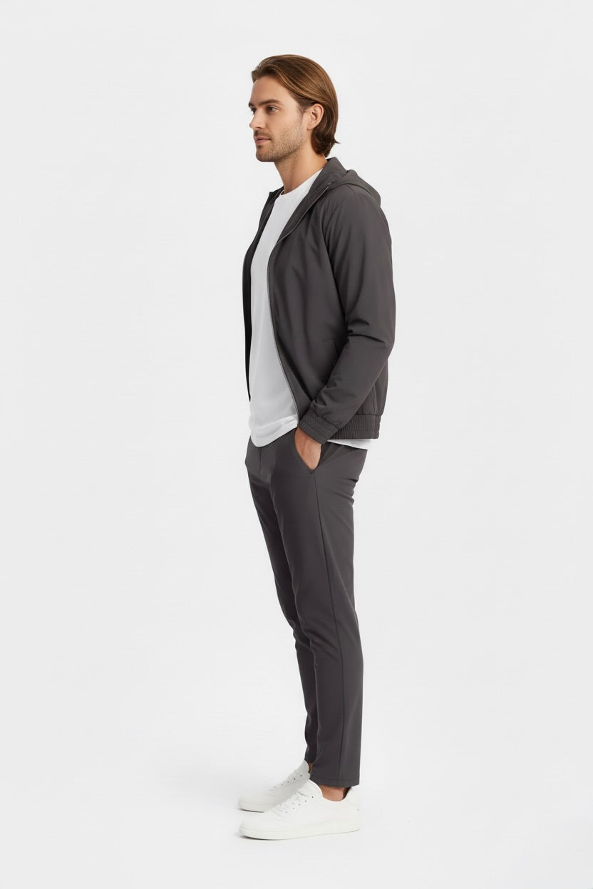 ENSEMBLE SIGNATURE À CAPUCHE GRIS PROFOND - Selvé Paris