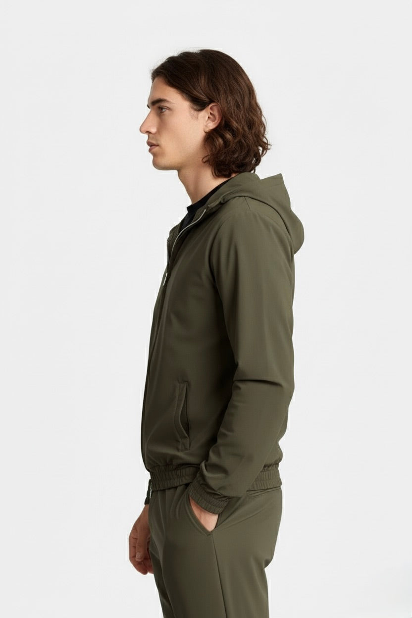 VESTE SIGNATURE À CAPUCHE VERT PROFOND Selvé Paris