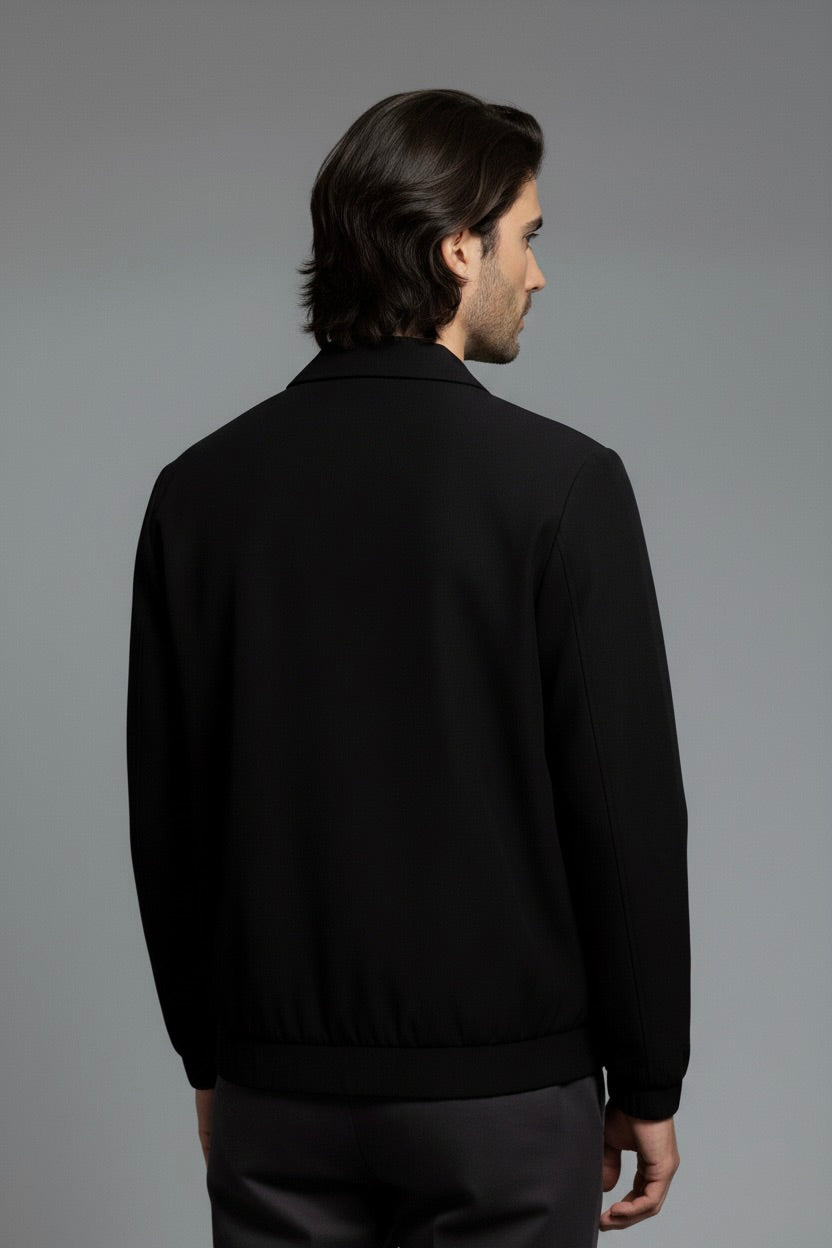 VESTE SIGNATURE À COL ZIPPÉ NOIR Selvé Paris