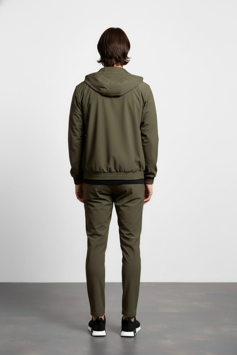 ENSEMBLE SIGNATURE À CAPUCHE VERT PROFOND Selvé Paris