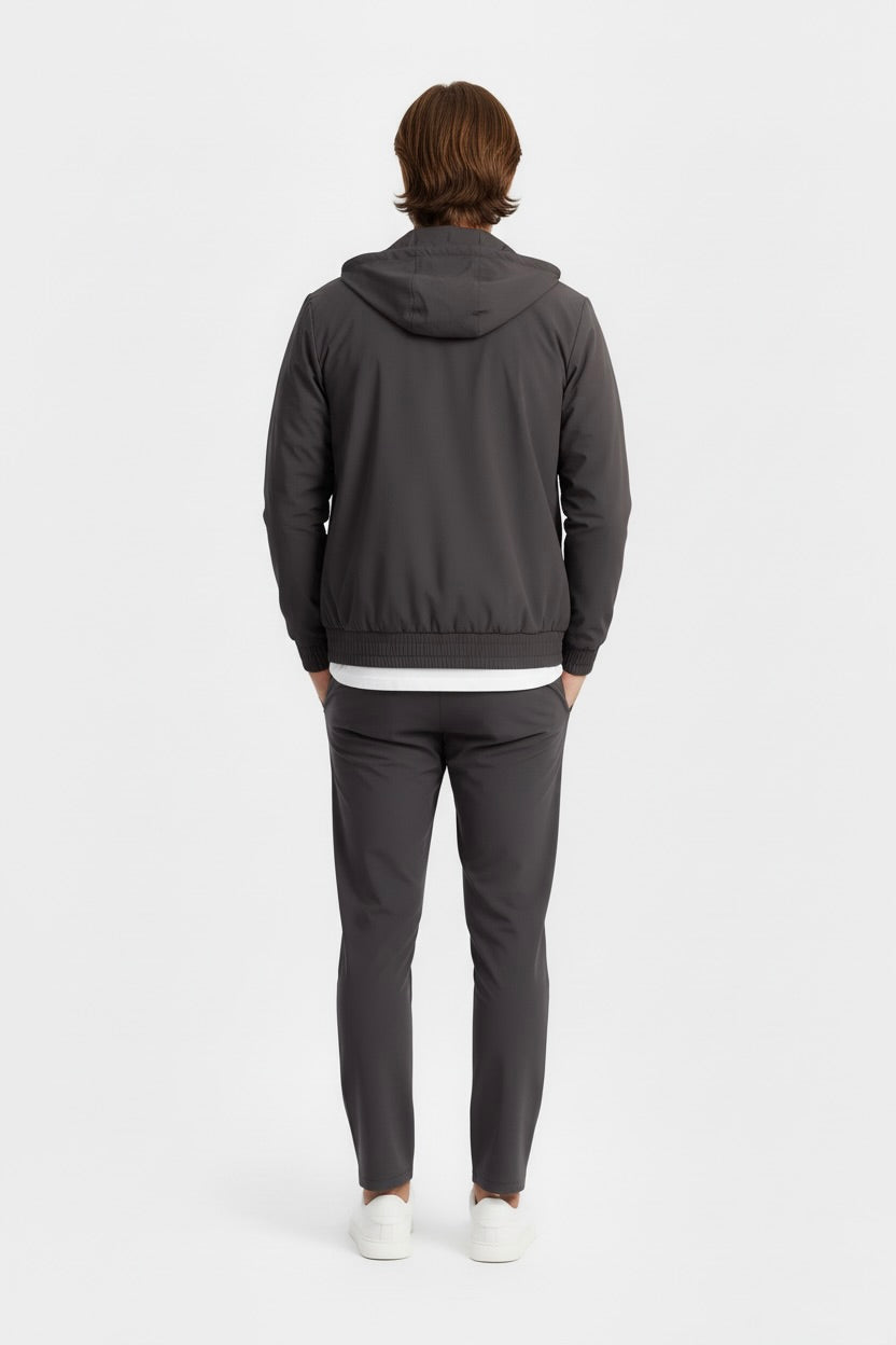 ENSEMBLE SIGNATURE À CAPUCHE GRIS PROFOND - Selvé Paris