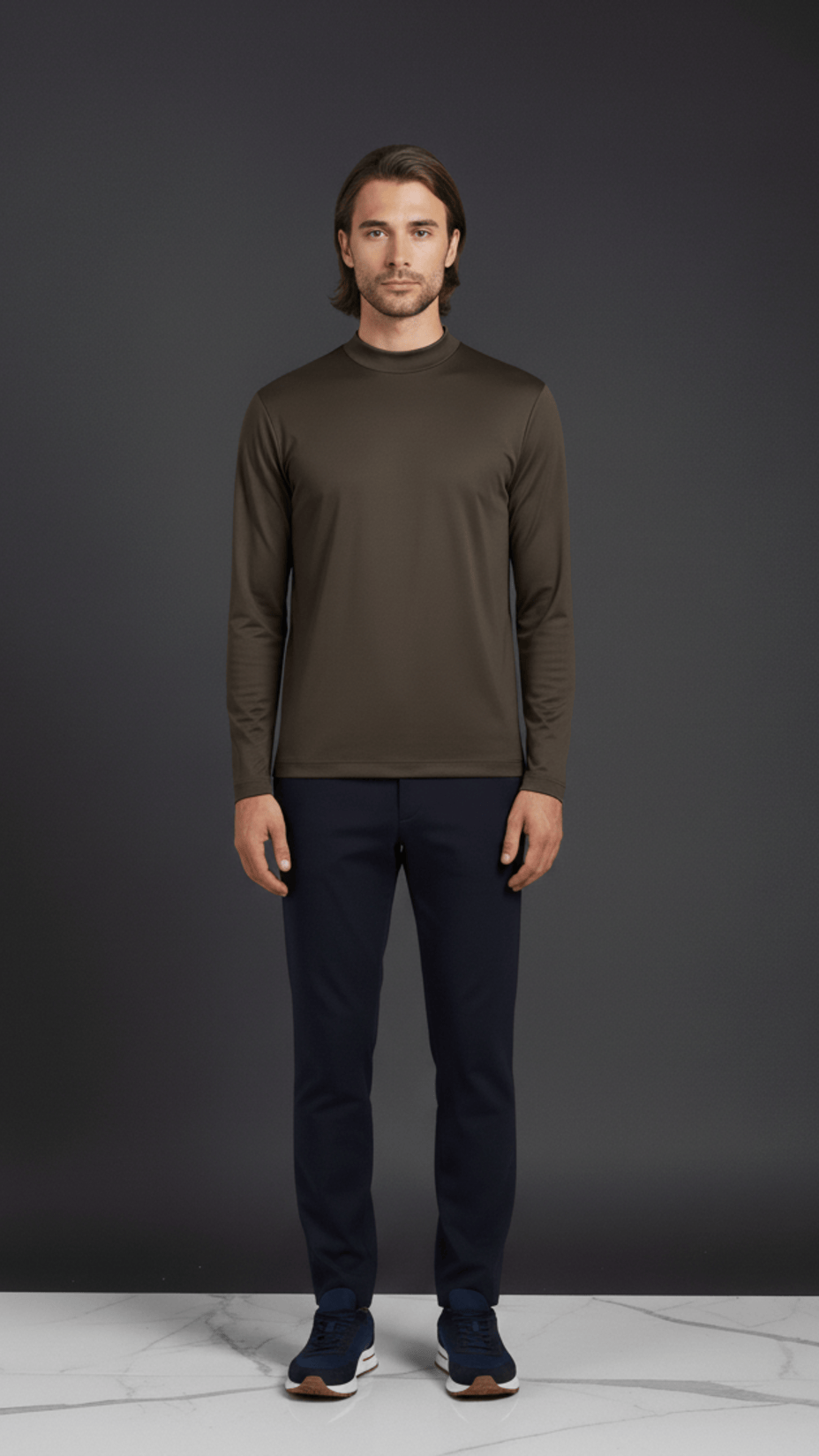 T-SHIRT ESSENTIEL MARRON FROID MANCHES LONGUES Selvé Paris