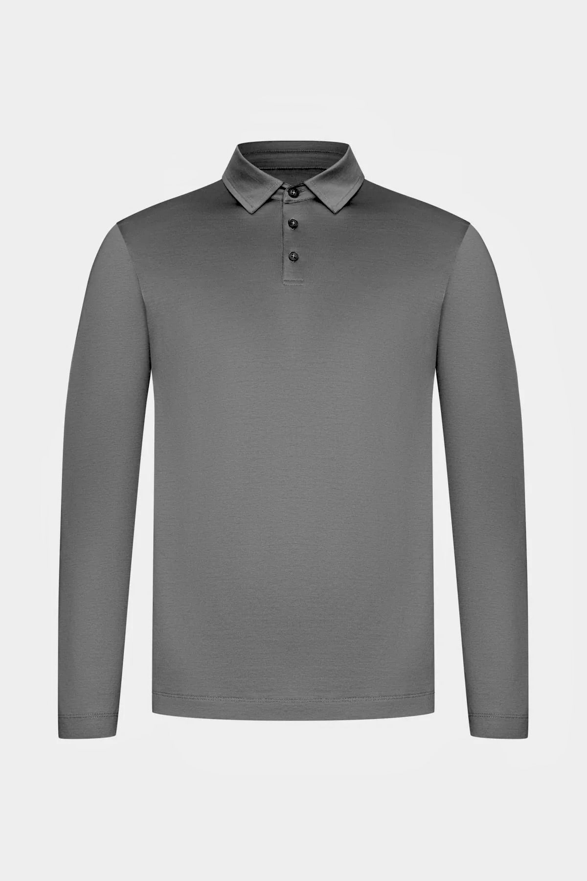 POLO ESSENTIEL MANCHES LONGUES GRIS PROFOND Selvé Paris