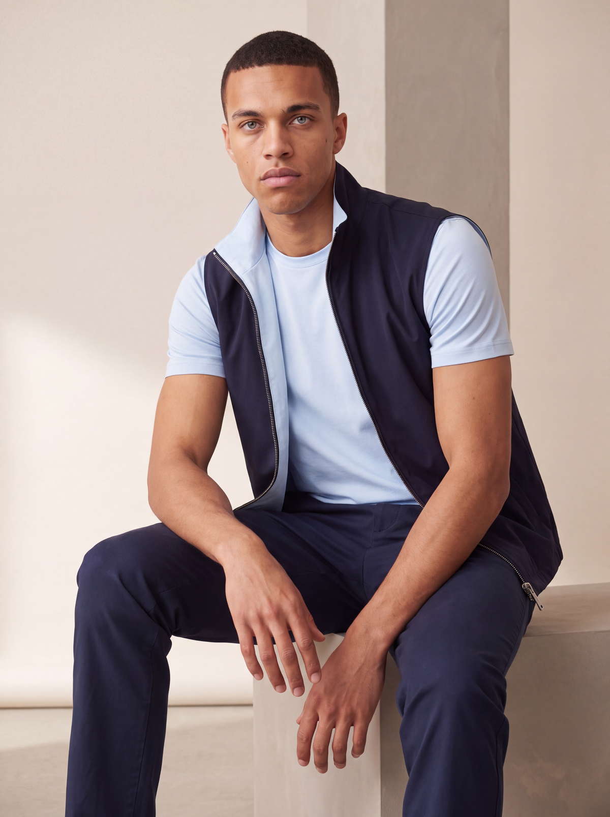 Ensemble Selvé réversible riviera d'azur (t-shirt) — porté