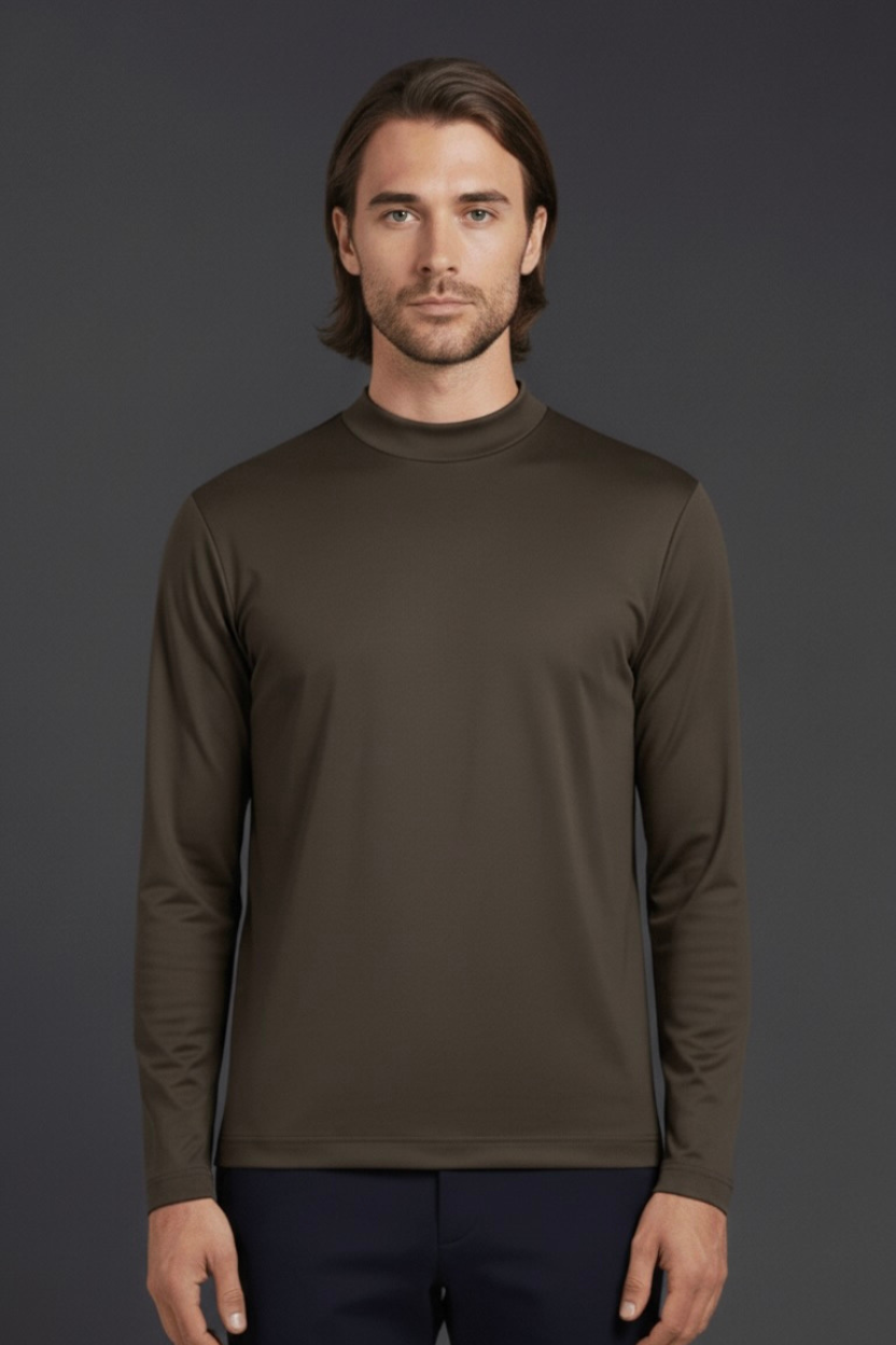 T-SHIRT ESSENTIEL MARRON FROID MANCHES LONGUES Selvé Paris