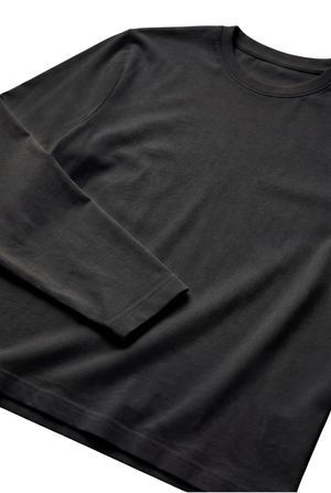 T-SHIRT À MANCHES LONGUES NOIR D'ANILINE Selvé Paris