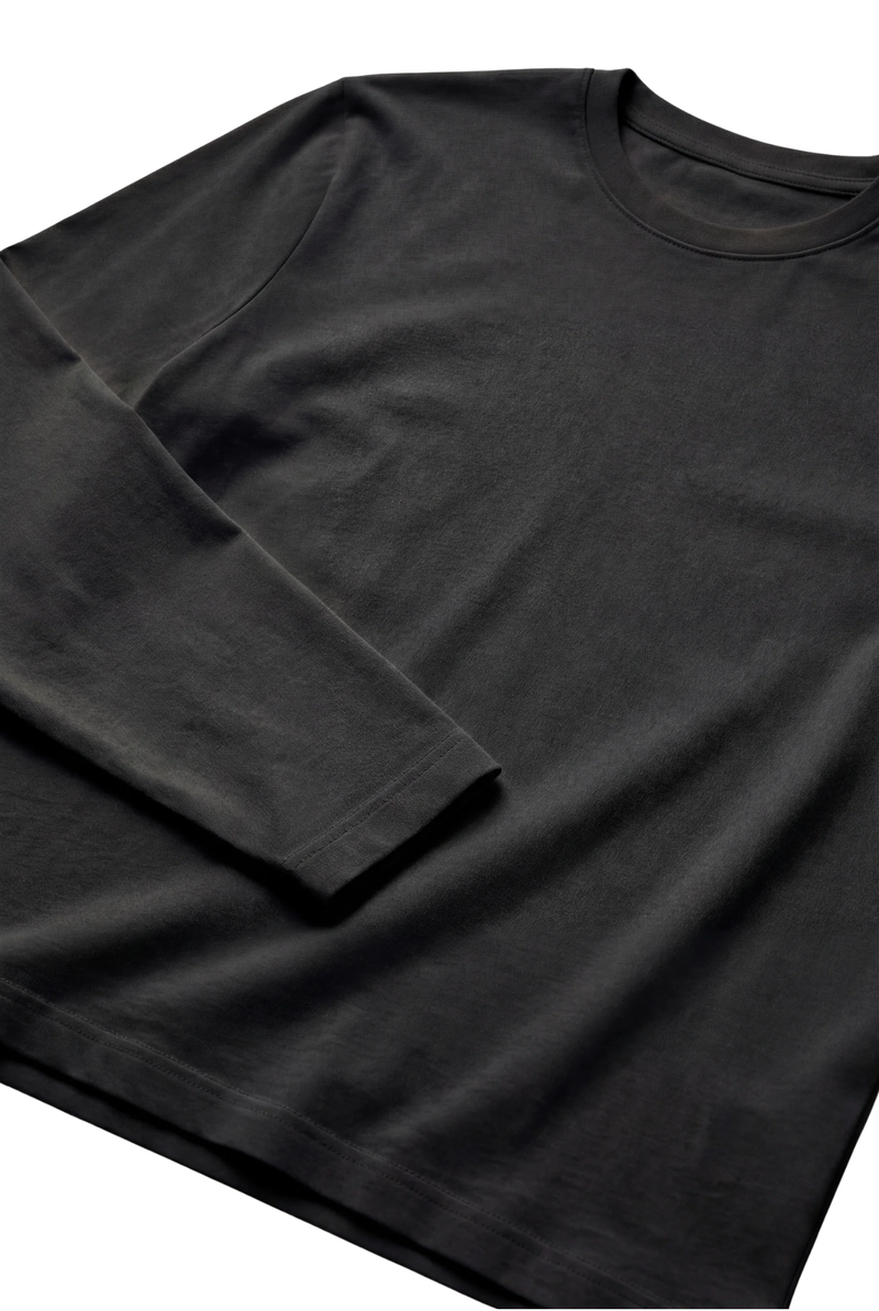 T-SHIRT À MANCHES LONGUES NOIR D'ANILINE