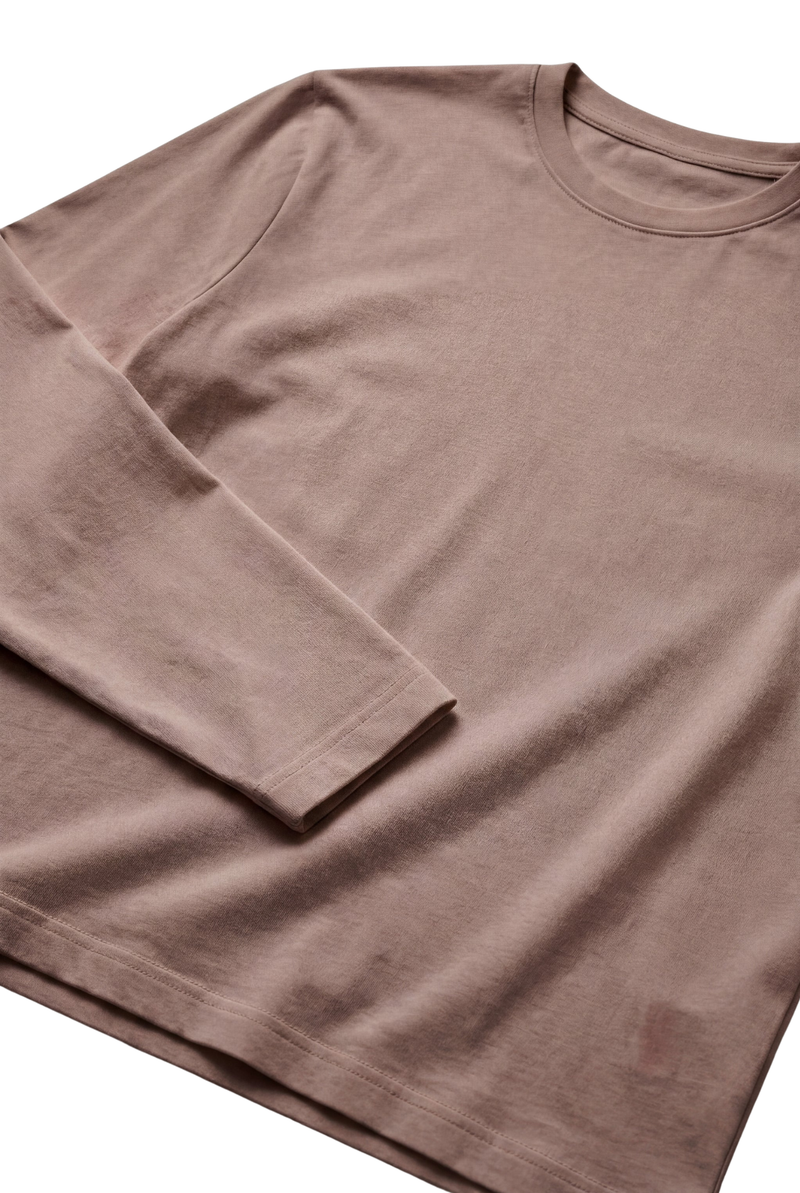 T-SHIRT À MANCHES LONGUES TAUPE DÉSERT