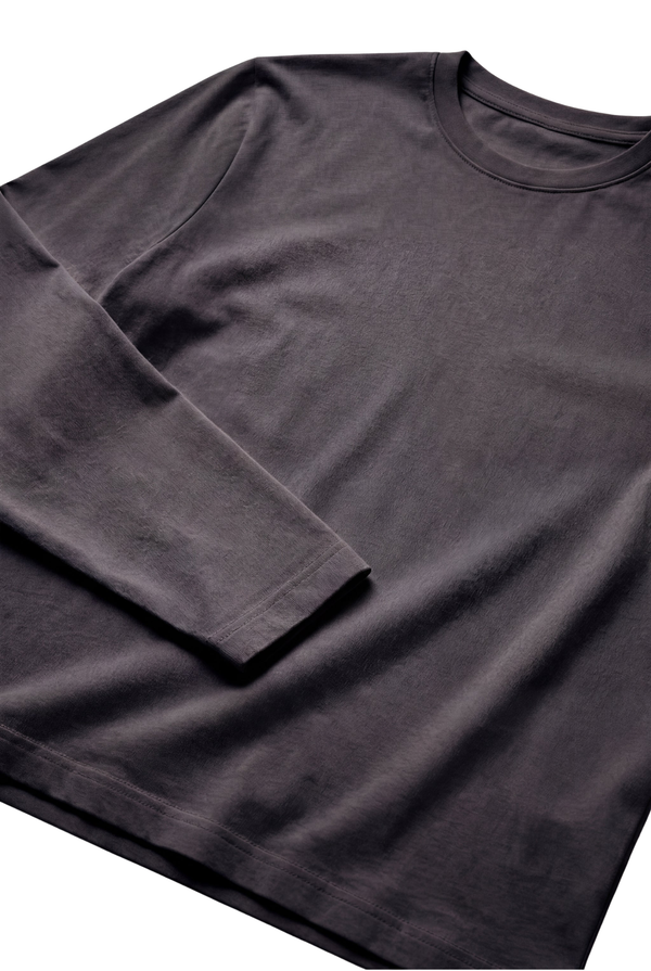 T-SHIRT À MANCHES LONGUES GRIS CAVIAR Selvé Paris