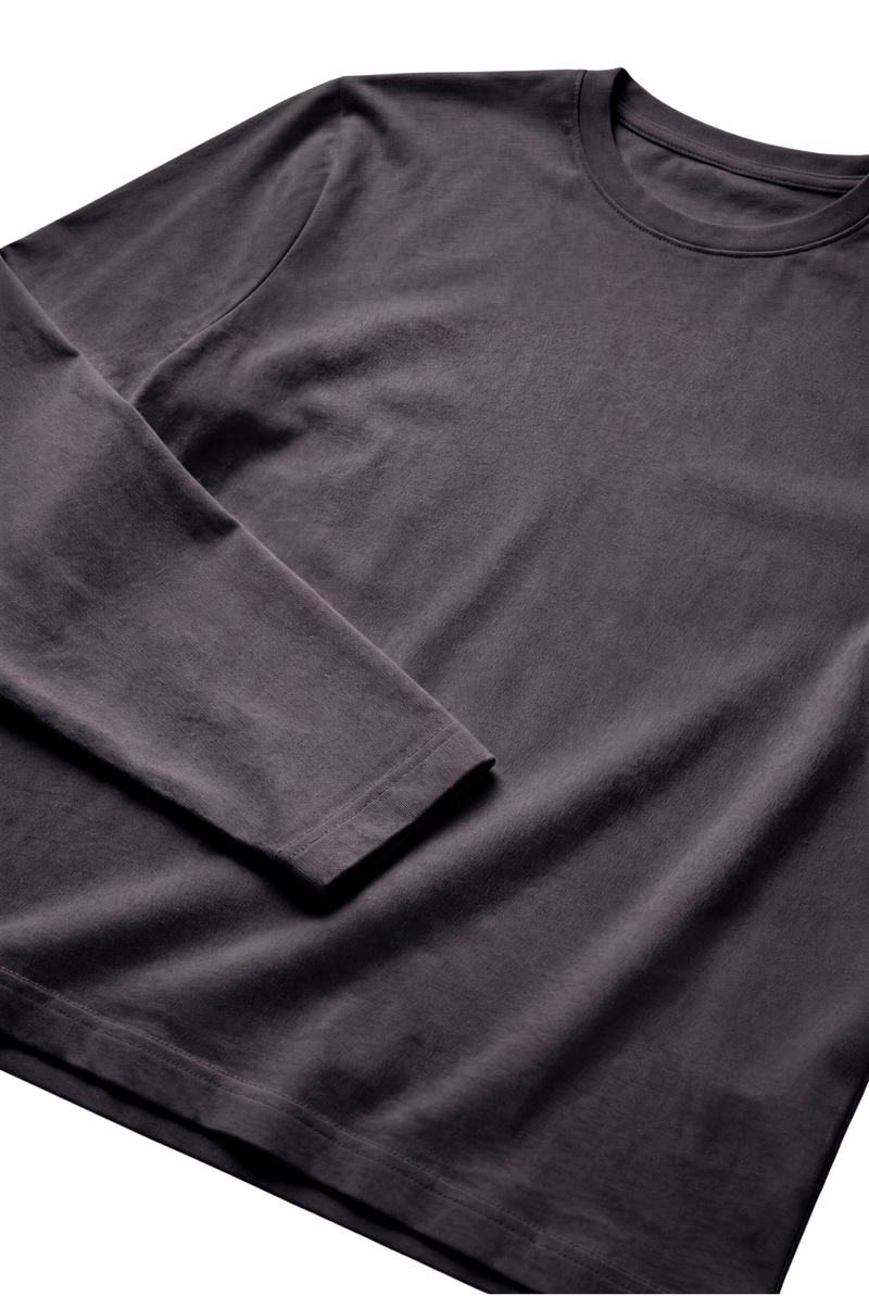 T-SHIRT À MANCHES LONGUES GRIS CAVIAR