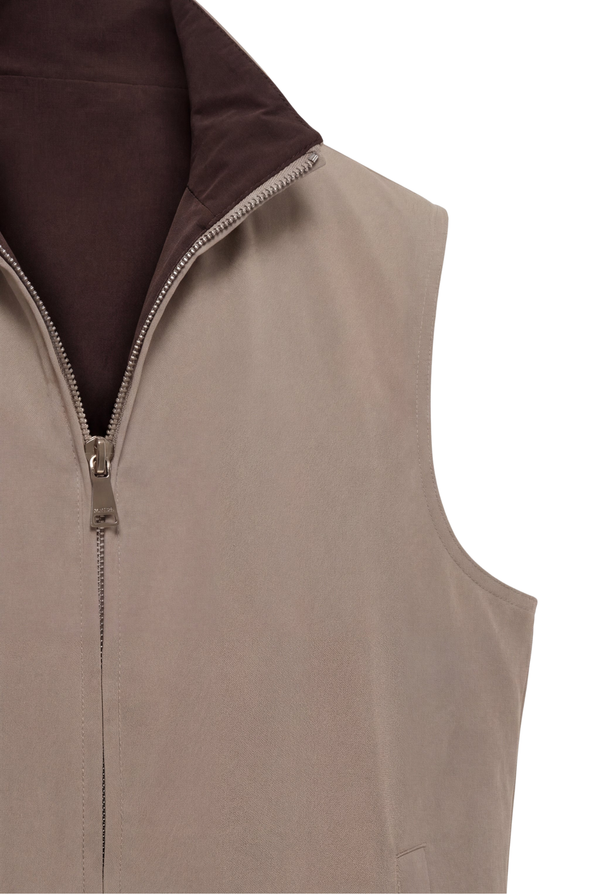 VESTE SANS MANCHE RÉVERSIBLE CAFÉ ET DÉSERT Selvé Paris