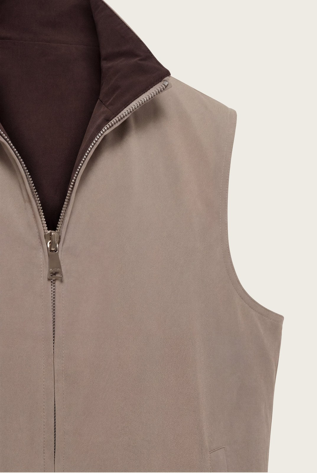 VESTE SANS MANCHE RÉVERSIBLE CAFÉ ET DÉSERT Selvé Paris