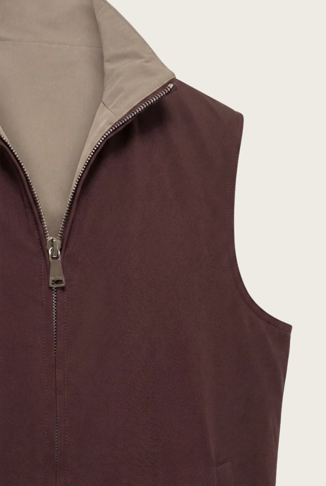 VESTE SANS MANCHE RÉVERSIBLE CAFÉ ET DÉSERT Selvé Paris