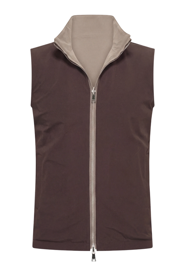 VESTE SANS MANCHE RÉVERSIBLE CAFÉ ET DÉSERT Selvé Paris