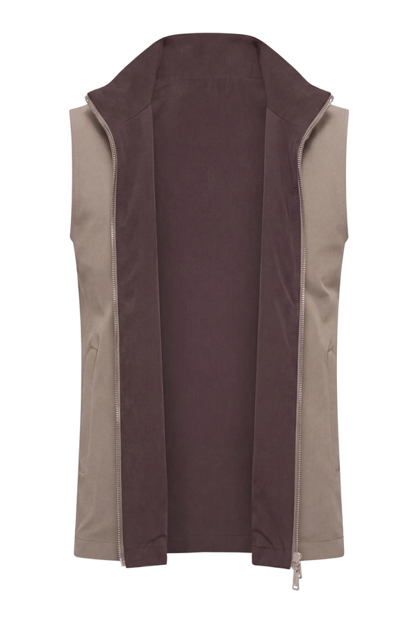 VESTE SANS MANCHE RÉVERSIBLE CAFÉ ET DÉSERT Selvé Paris