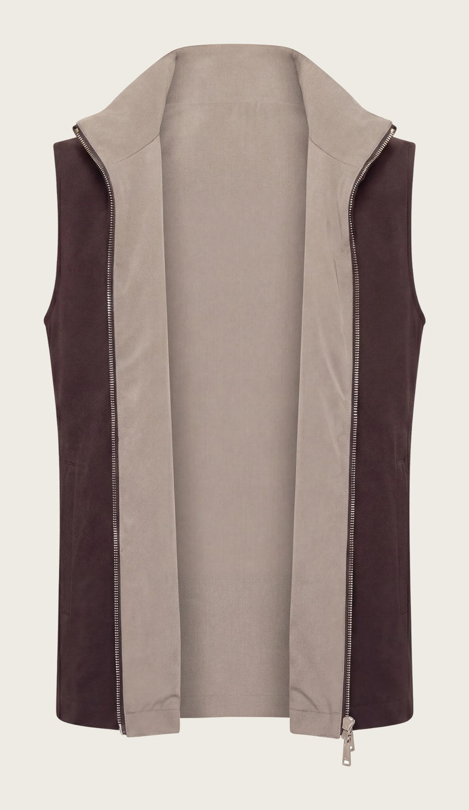 VESTE SANS MANCHE RÉVERSIBLE CAFÉ ET DÉSERT Selvé Paris
