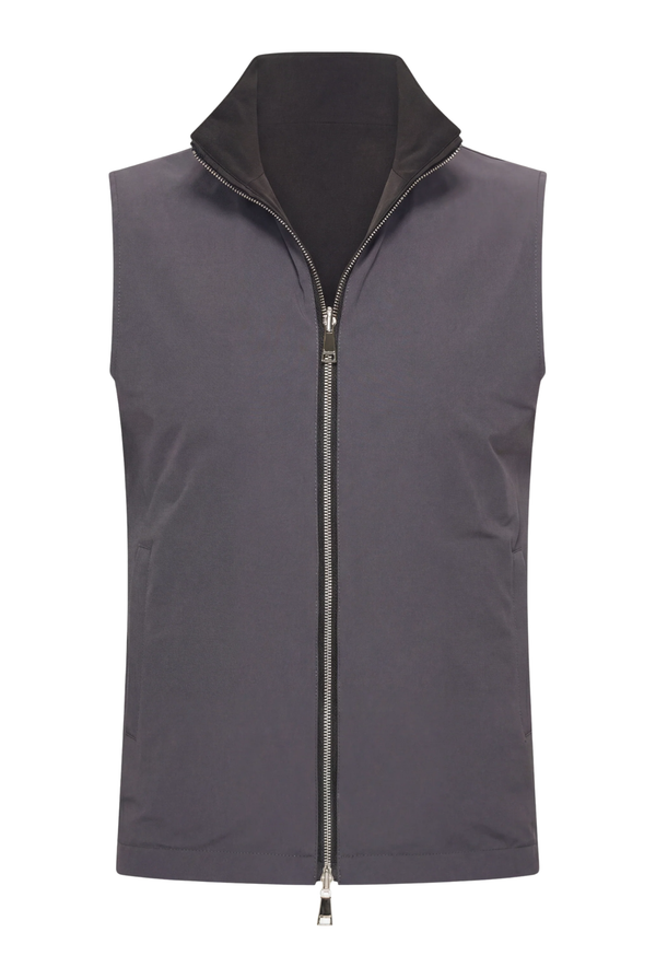 VESTE SANS MANCHE RÉVERSIBLE CAVIAR D'ANILINE Selvé Paris