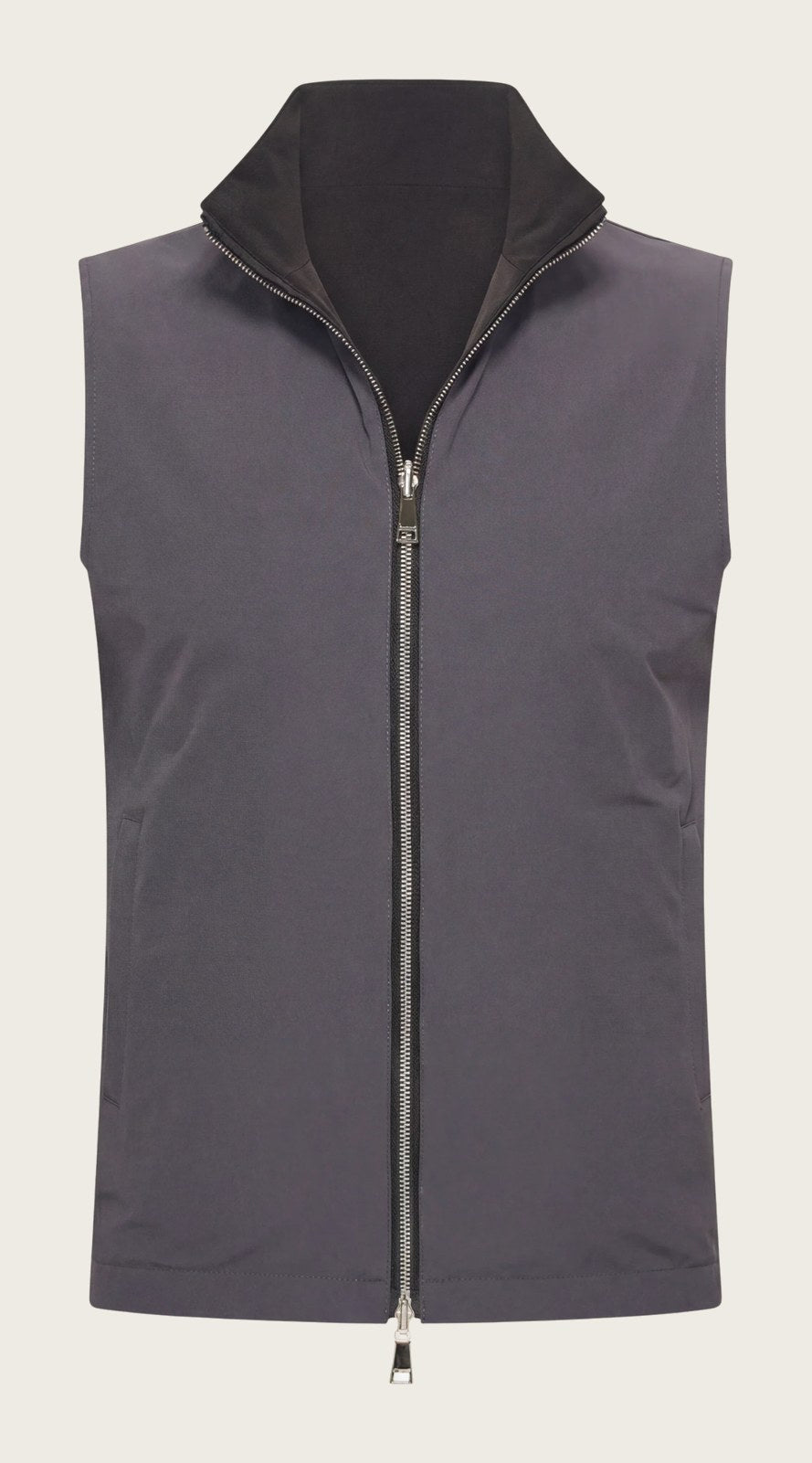 VESTE SANS MANCHE RÉVERSIBLE CAVIAR D'ANILINE Selvé Paris